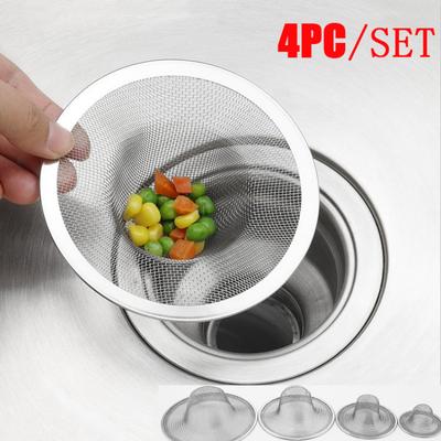 4 pz/set Filtro per lavello da cucina Filtro per lavello per verdure Filtro per lavello da bagno Scarico fognario Copertura per scarico a pavimento