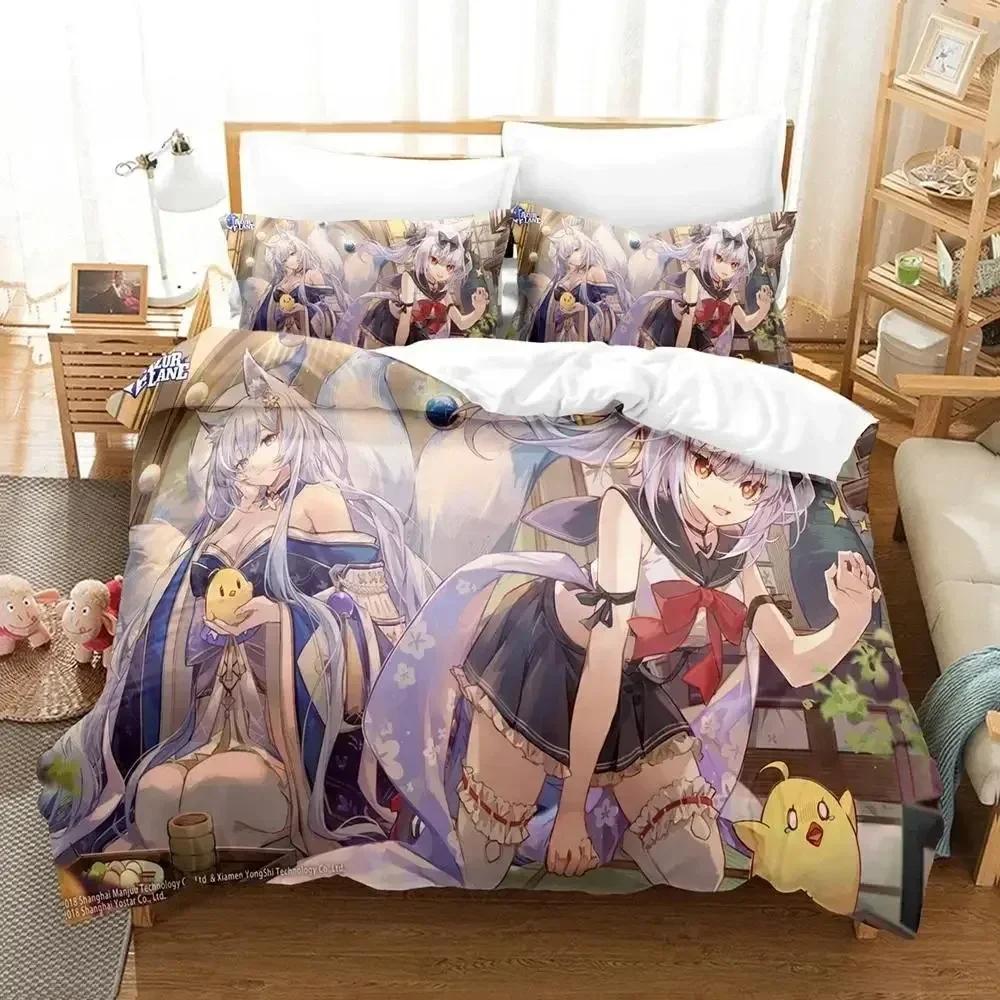 - Azur Lane 3D Bedding Set Single Twin Full Queen King Size Bed Set Adult Kid Bedroom Duvetcover Sets Bed Sheet Set