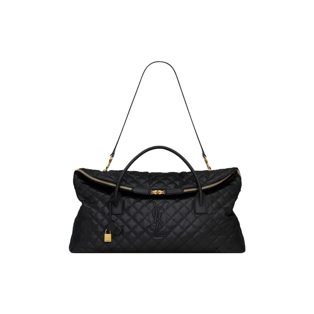 SAINT LAURENT Calfskin Travel Bag Women's Black 736009-AABK9-1000