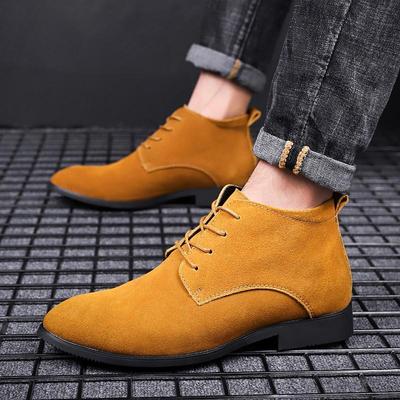 Genuine Leather Men Chelsea Boots Retro Suede Leather Ankle Boots For Men Autumn Winter Shoes