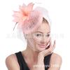 European And American Retro High-Quality Hemp Yarn Headgear Catwalk Bride Feather Hair Accessories Burgundy Top Hat