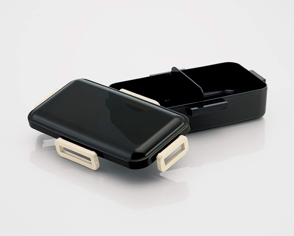 Skater Ag+ Fluffy Bento Box, 830ml Large Capacity, Retro French Style, Black, Made in Japan (PFLB8AG)