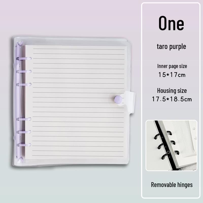 Soft Leather Ring-Bound Planner with Detachable Buckle - Square, Thickened, Grid or Blank Pages