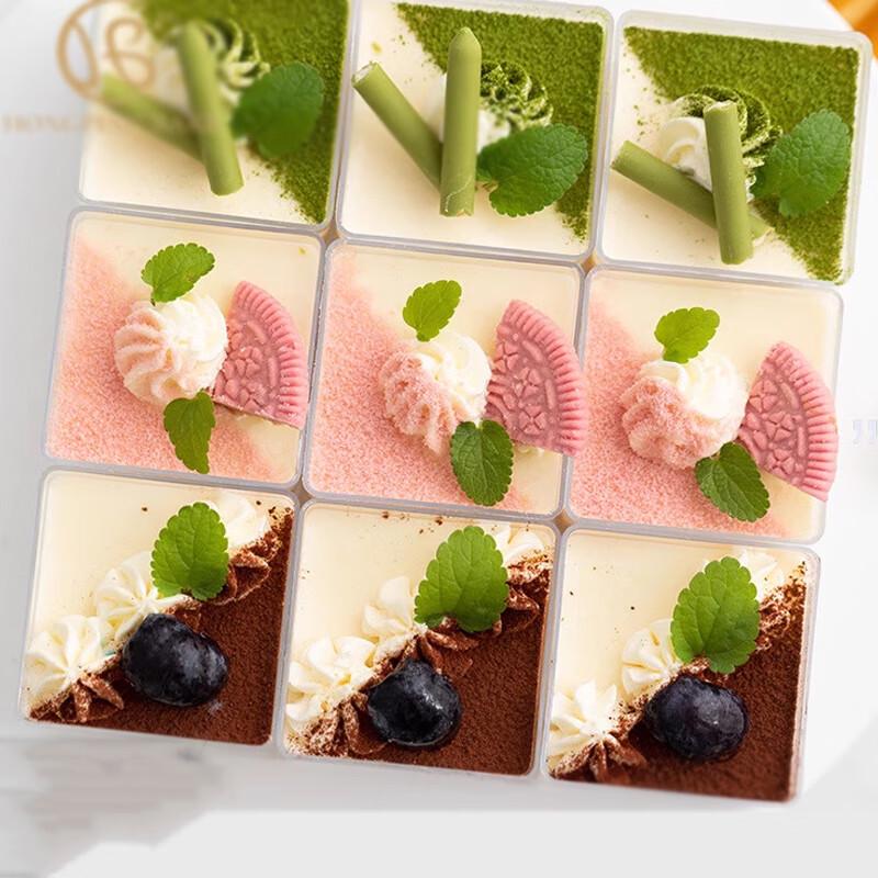 Disposable Mini Square Transparent Plastic Dessert Cups