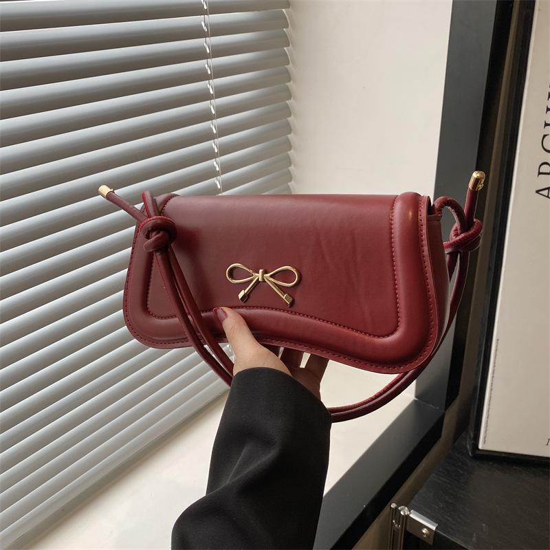 

Летняя новая популярная повседневная сумка с бантом, красивая и универсальная, модная, портативная, на плечо, подмышку, сумка-мессенджер красный