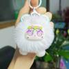 Cute Furry Bear Keychain Lovely Plush Bear Pendant Flower Sea Bear Keychain  Bag Ornaments