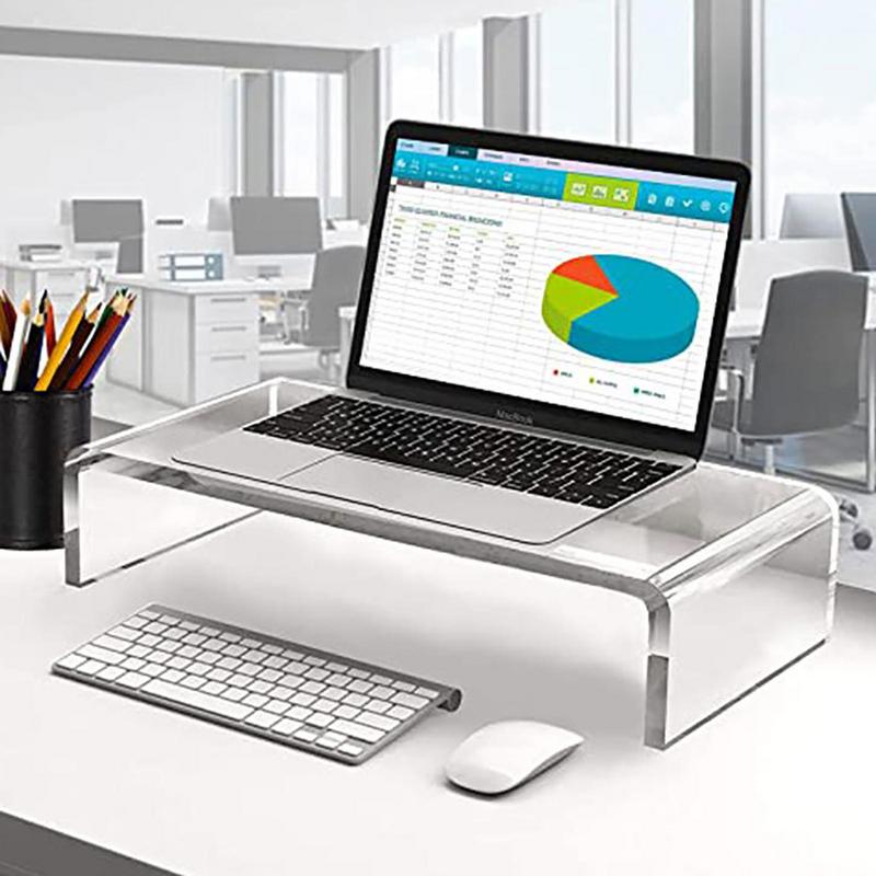 Monitor Stand Riser Acrylic Laptop Stand Clear Desktop Computer Riser  Table Storage Stand Desk Organizer for Storing PC Screen