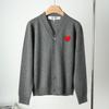 Cardigan Rosso a Scollo a V Cuore Giapponese - 100% Lana, Manica Lunga, Maglione Casual a Maglia Unisex