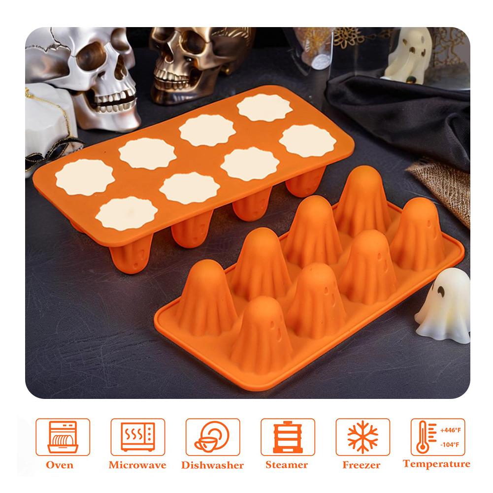 Ghost Chocolate Candy Molds Reusable Halloween Silicone Mold Cute Ghost Ice Mould for Jelly Chocolate Candy Gummy