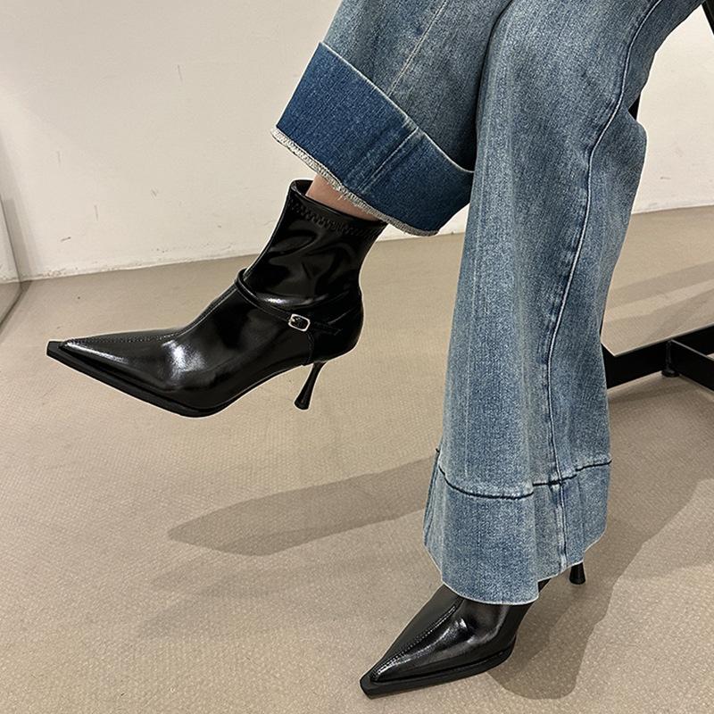 

Pointed Boots Women s Autumn and Winter Martin Boots Boots High Heels Women s Boots Stiletto Boots 35 чёрный