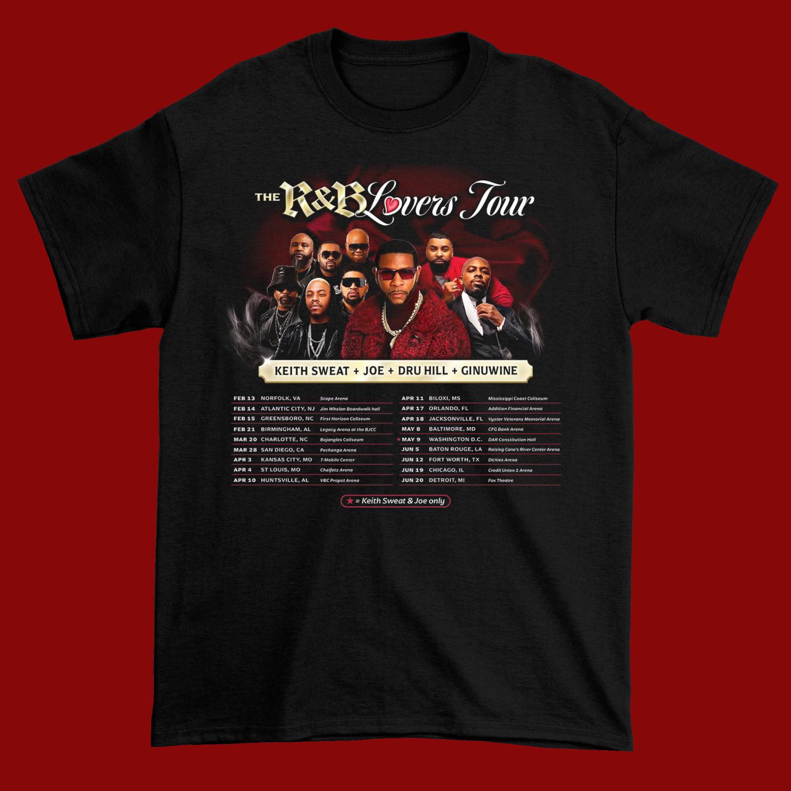 Keith Sweat Tour 2026 Black Cotton Shirt Full size S-5XL Unisex HT876 S разноцветный
