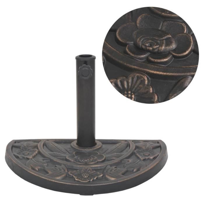 VidaXL Socle de parasol en résine demi-cercle Bronze 9 kg