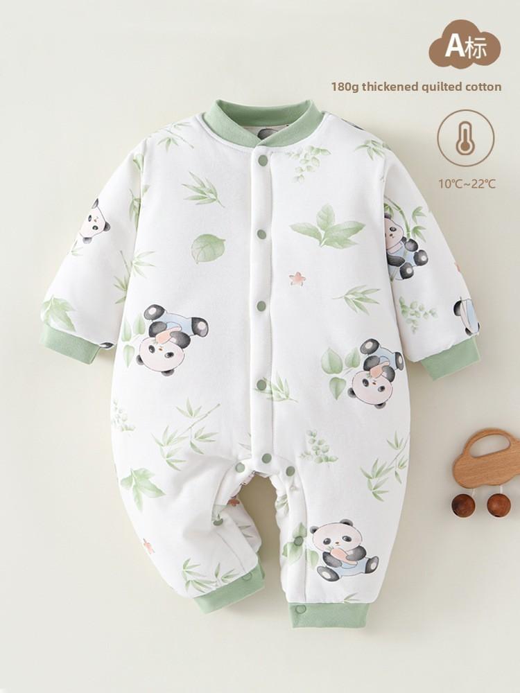 Winter Baby Onesie With Thick Cotton Layer For Newborns Girl Boy Safe For Winter