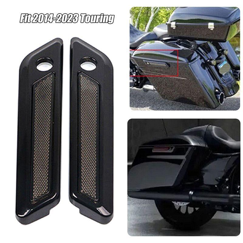 WO-1Pair Saddle Bag Hinge Latch Covers Replacement Parts For Touring Electra Road Street Glide 14-23