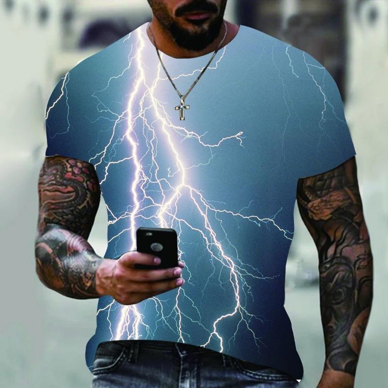 T-shirt décontracté à manches courtes et col rond pour homme, nouvelle collection été 2023, avec impression populaire, grande taille, éléments de rue