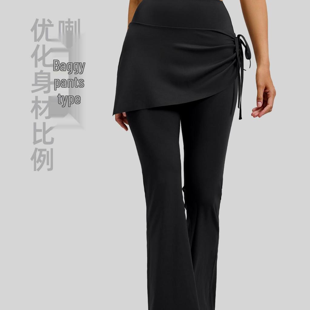 Pleated High-Waisted Flare Yoga Culottes