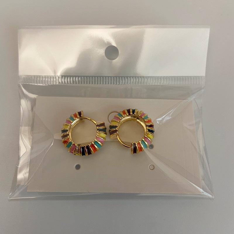 Elegante Retro Drip Oil Dopamin Ohrringe: Bunte & vielseitige Kreis-Ohrclips für einen luxuriösen Touch