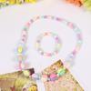 Candy Color Beads Necklace Bracelet Set Kids Jewelry Set Party Jewelry Plastic Texture Birthday Perfect for Kids Present