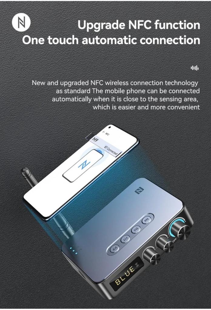 M9 M9Pro Bluetooth Audio Receiver Transmitter DSP Wireless Adapter NFC/AUX/RCA/USB U-Disk/TF/6.5 Mic Karaoke/Coaxial/FM Radio