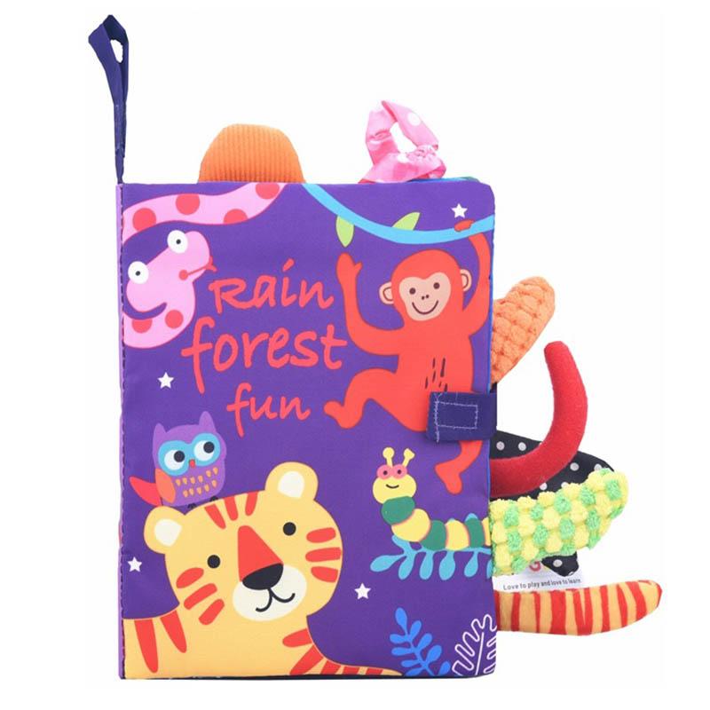 Quiet Book for Toddler Animal Cognitive Fabric Activity Busy Book Montessori Baby Book Toys Cloth Crinkle Books for Babies