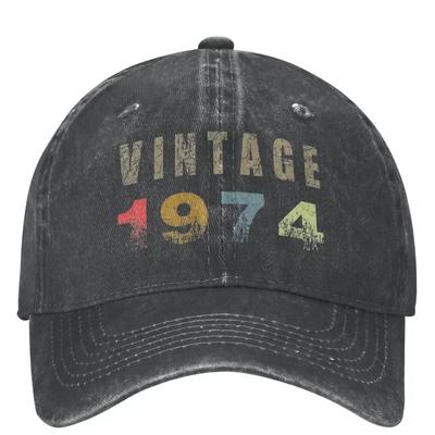 Vintage 1974 People 50th Birthday Baseball Cap Merch Casual Distressed Cotton 50 Years Old GIft Dad Hat Men Women Trucker