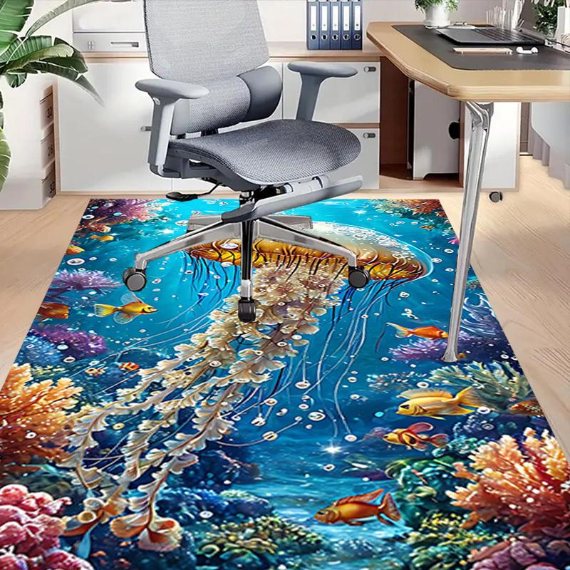 1PC Jellyfish Coral Extra Large Non-Slip Floor carpet, Office, family, bedroom, Studio - Large Area Rug,Longlasting Material-K0413