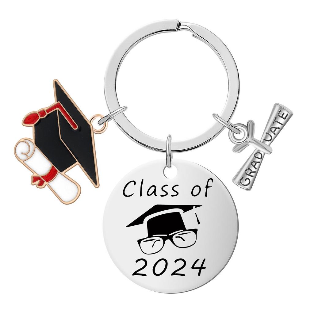 Stainless Steel Inspirational Graduation Keychain for Classmates and Teachers