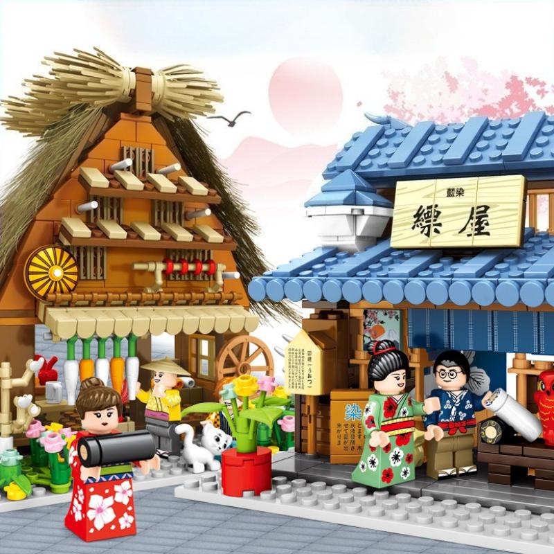 SEMBO Block Japanese Mini Street Food Sushi Restaurant Tea House Shop Village Moc Building Model Building Block Puzzle Toy