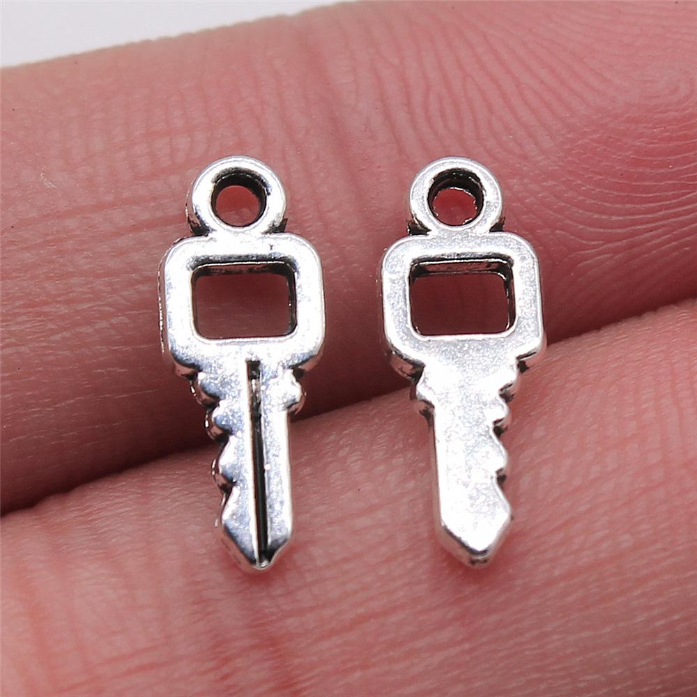 20pcs Key Charms Pendant Antique Silver Color Vintage Key Charm Pendants Jewelry Accessories DIY Retro Key Charms