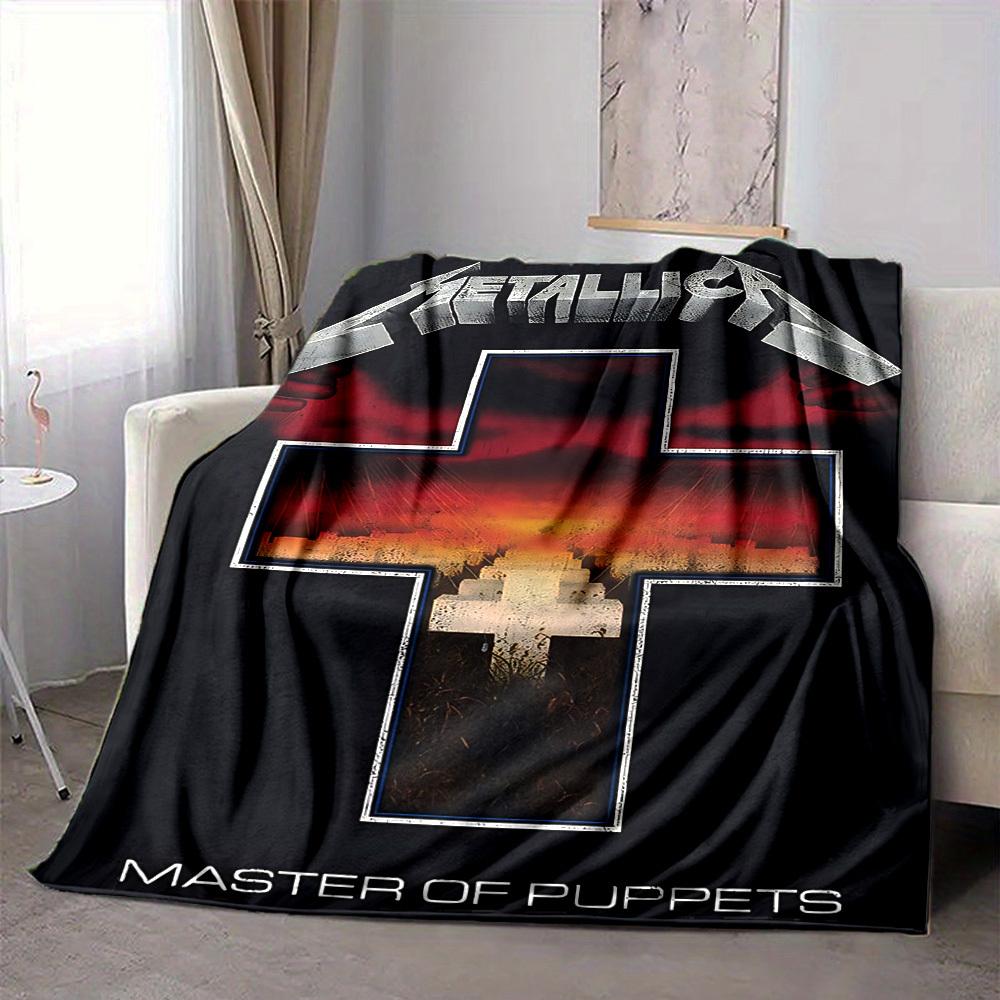 1 stk Metallica Flanellteppe [Koselig Kastepledd] For Sofa, Seng, Reise, Camping, Stue, Kontor, Sofa, Stol, Og Seng