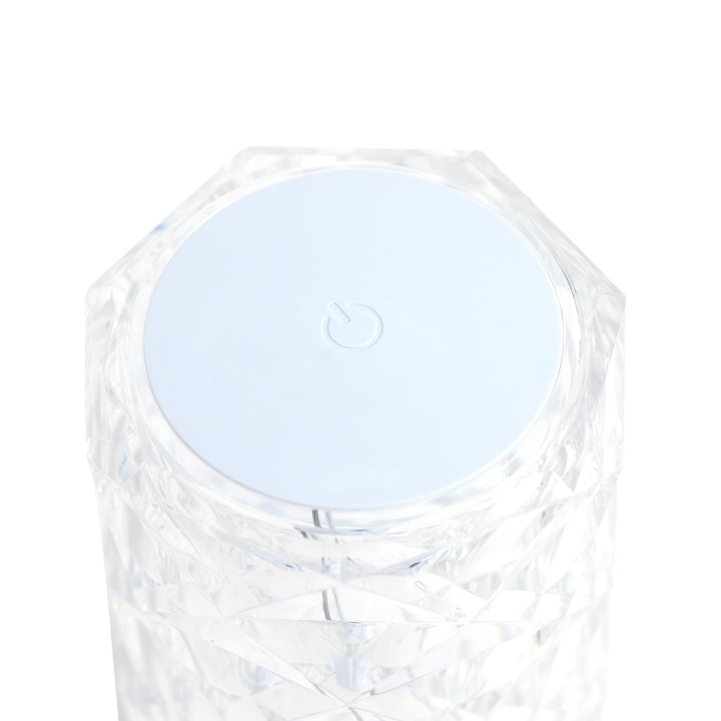 LED Crystal Desk Light Rose Light Projector Bedside Atmosphere Light 3/16 Color Touch Adjustable Night Light Diamond Small Night Light Romantic Gift