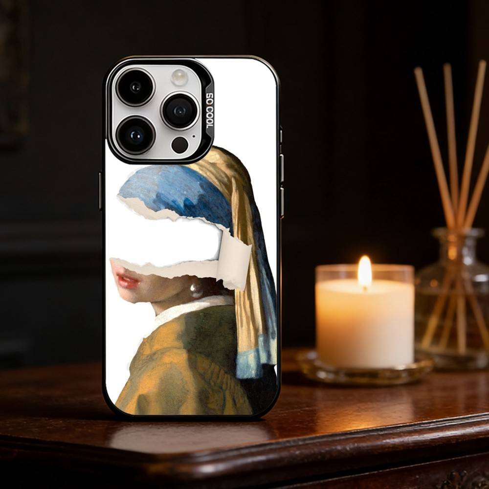 Girl With A Pearl Earring Vermeer Phone Case Color Silver Shell For IPhone 17 16 15 14 13 12 11 Pro Max Plus