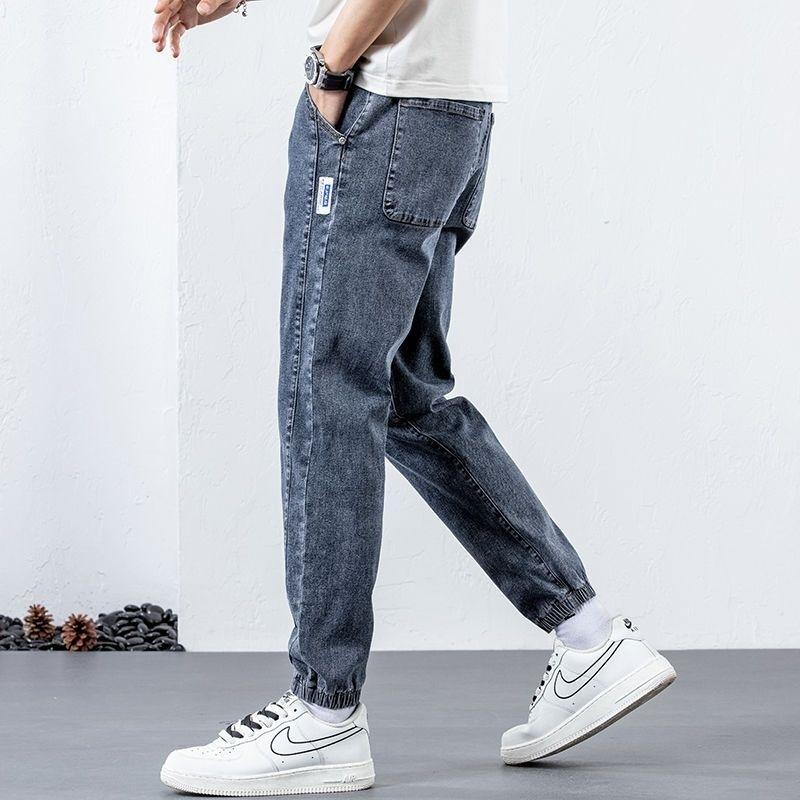 Jeans Men's Spring and Autumn New Men's Pants Loose Tie Nine-point Pants Trendy Brand Versatile Harlan Casual Pants