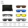 23XXA Gather 6PCS Magnetic Polarized Clip On Sunglasses Women Men Plastic Frame for Night Driving Sunglasses UV400