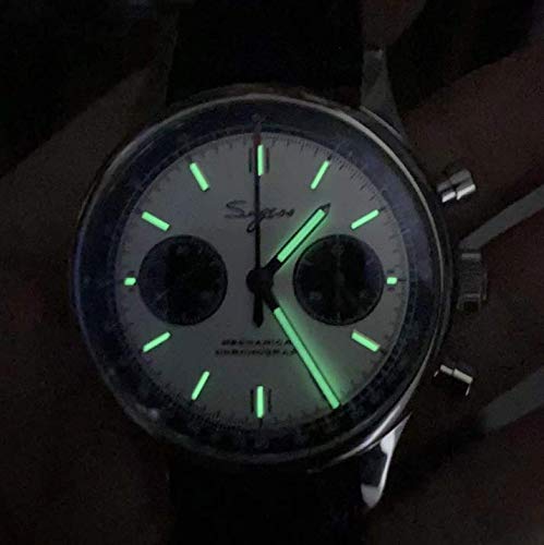 SUGESS Men's Analog Chronograph Mechanical Watch with See-Through Back, 40mm B