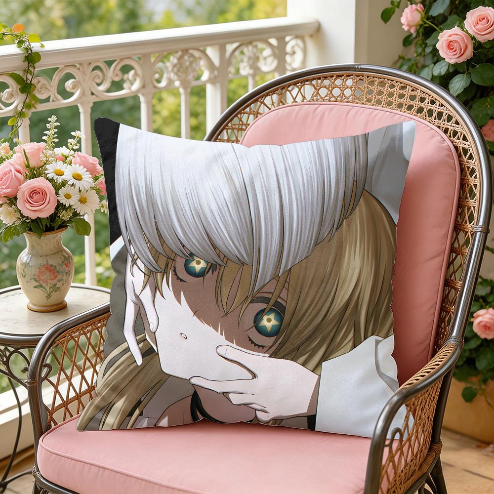 Dark GGathering Anime Cushion Cover Soft Plush Throw Pillow Cover DoubleSided Decorative Cushion Case Sofa Bedroom Home Decor