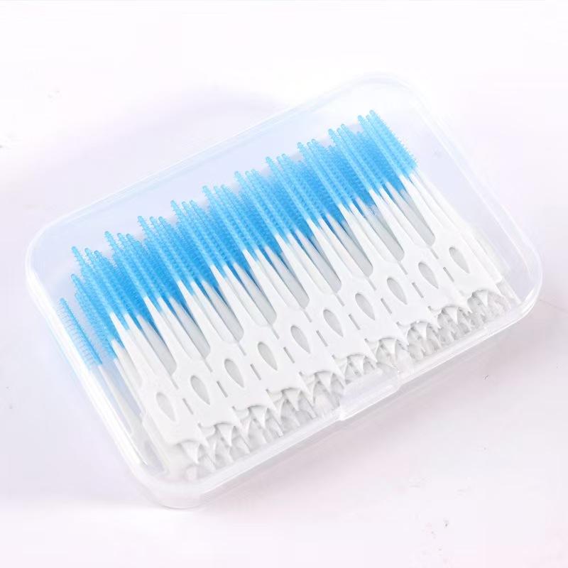 200Pcs Disposable Dental Floss Brush Soft Silicone Interdental Brushes Orthodontic Tooth Clean Dental Care