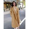 2025 New Pink Women's Double-Faced Wool Coat - Korean Style, Mid-Length for Autumn/Winter