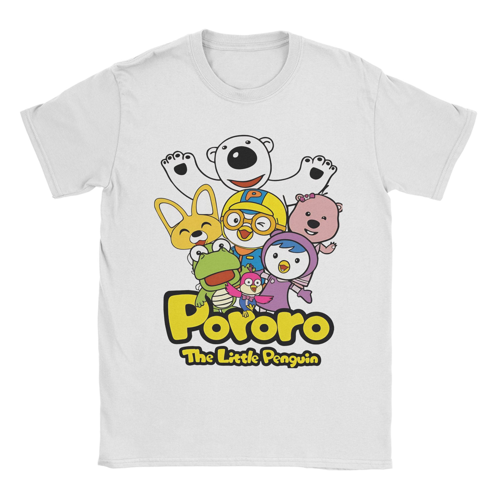 Pororo the Little Penguin TShirt Summer  Hip Hop TShirts Cotton Comfortable Plus Size Top Tees Short Sleeves Vintage Tshirt S