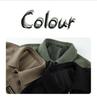 Men's Corduroy Striped Workwear Jacket with Pockets, Retro Lapel, Long-Sleeve.