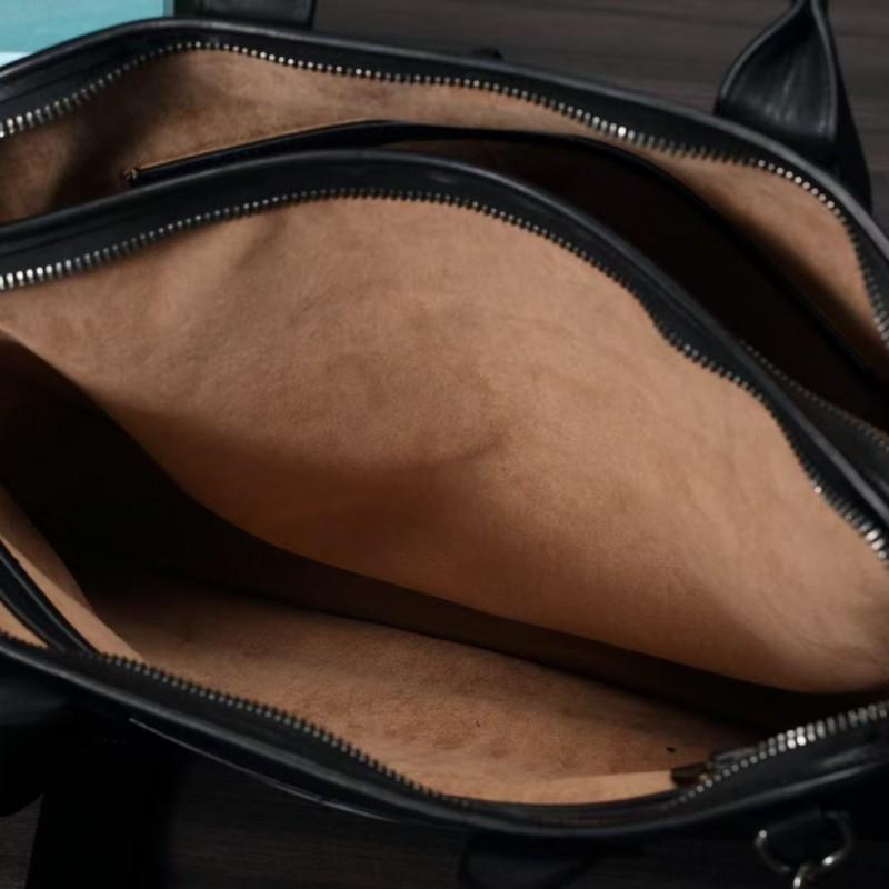 High Quality Genuine Leather Men's Simple Classic Computer Bag Office Large Capacity Business Portable Handbag