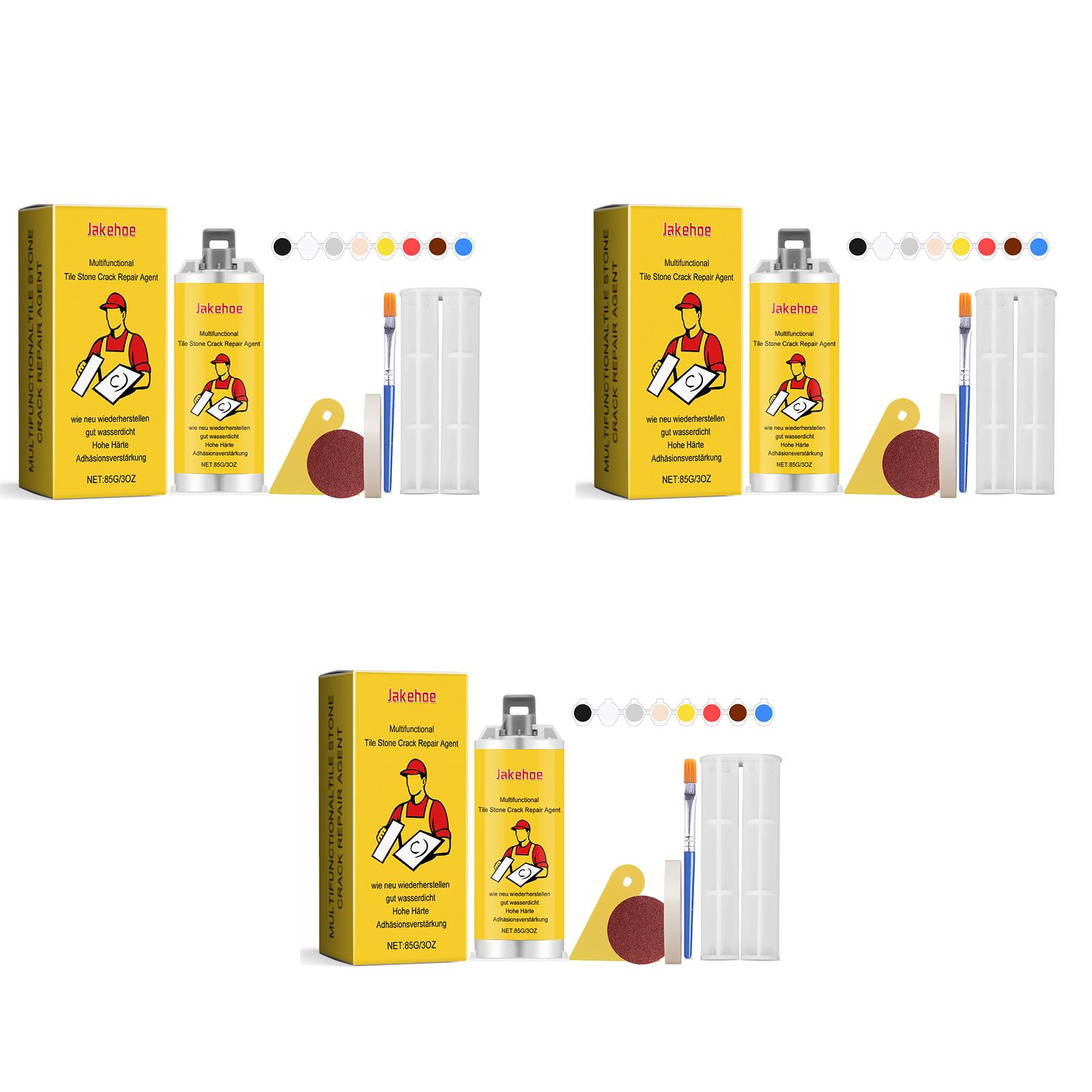 

Набір для ремонту тріщин плитки та каменю Сильний клей для заповнення плитки Довговічний Клей для заповнення граніту та мармуру Ремонт тріщин 3pcs