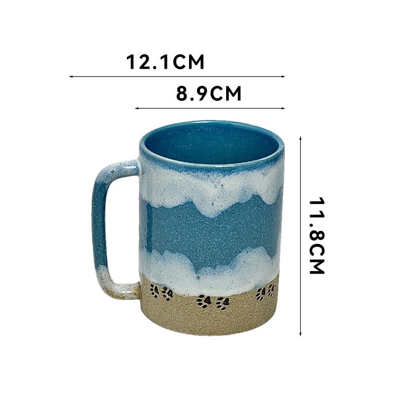 Personalized Creative Wave Beach Cups Mugs Ceramic Coffee Couple Cups As Souvenirs Household Drinking Utensils Tool Accessories