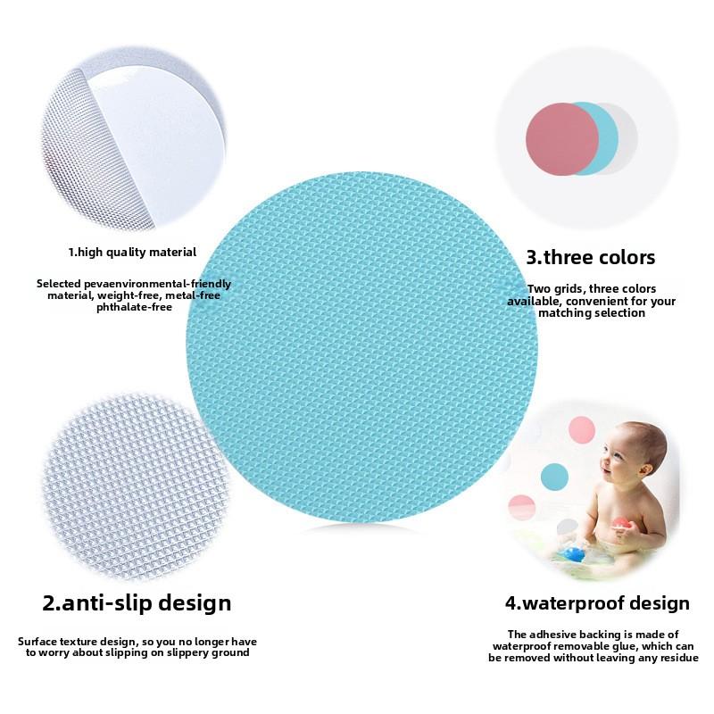 New Bathroom Pedal Kitchen Tile Marble Waterproof and Non-marking Self-adhesive Color Sticker Round Non-slip Sticker