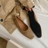 Fashion Luxury Female Square Toe Ladies Flats Slip On Shoes Soft Shallow Footwear Fashion Flock Flats With Shoes For Women