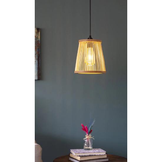 Rustikale Serie Ayder Bambus-Pendelleuchte, Kronleuchter, 20 cm