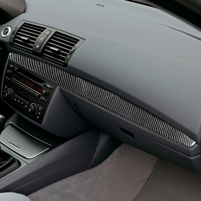 For BMW 1 Series E81 E82 E87 E88 2008-2013 Car Accessories Carbon Fiber CoPilot Dashboard Panel Trim Strip Interior Sticker