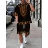 Summer Men's Two-piece T-shirt And Shorts Set Casual Short-sleeved T-shirt And Shorts Two-piece Set Daily Casual Style