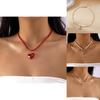 Heart Geometric Necklace With Pearl And Crystal Design For Casual Wear