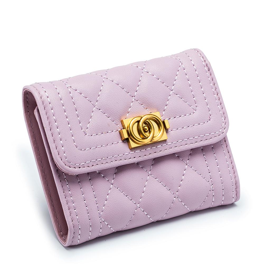 

Короткий кошелек из овчины со скидкой 30% для женщин, с высоким чувством стиля, новый бриллиантовый маленький ароматный стиль, маленький и ультратонкий кошелек для мелочи, визитница.